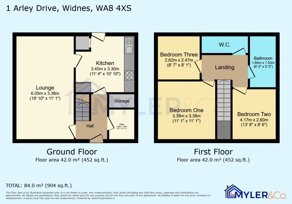 Floorplan for Arley Drive, Widnes, Cheshire