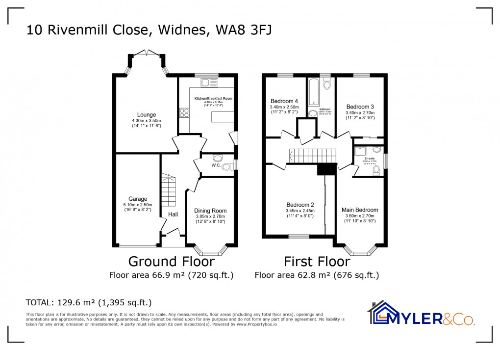 Floorplan for Rivenmill Close, Widnes, Cheshire